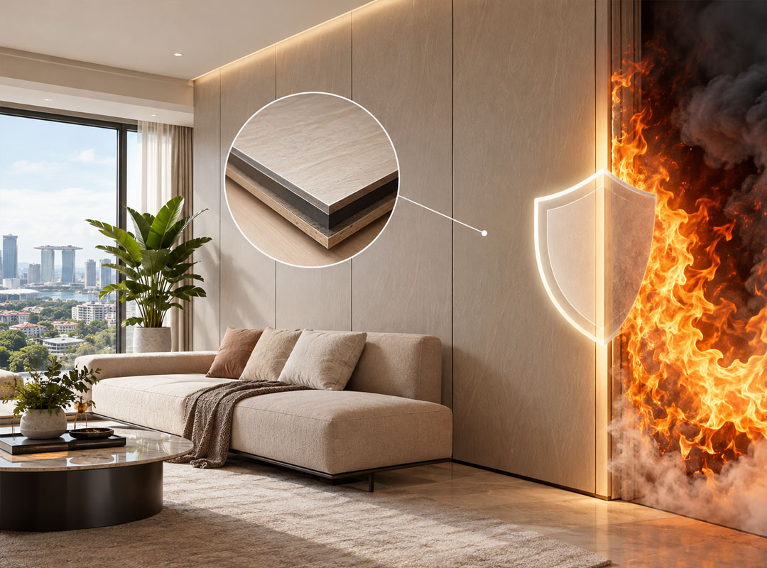 Read more about the article Fire Safety and WPC Wall Panels: What Singapore Homeowners Should Check Before Buying